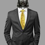 Sales person in mask