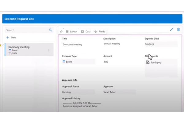 Cost approval in Powerapps